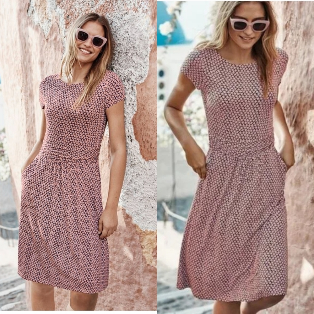 Boden | Pink Daisy Amelie Jersey Dress